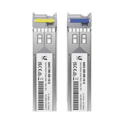 Imagen de UFiber Módulo SFP, transceptor MiniGibic MonoModo 1.25 Gbps, distancia 3km, Simplex, un conector LC, incluye 2 tranceptores