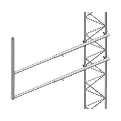 Imagen de Brazo tipo "F", para tramos STZ-45, galvanizado  por electrólisis.