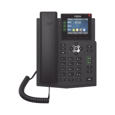 Imagen de Teléfono IP Empresarial con Estándares Europeos, 6 lineas SIP con pantalla LCD a color, puertos Gigabit, IPv6, Opus y conferencia de 3 vías, PoE/DC