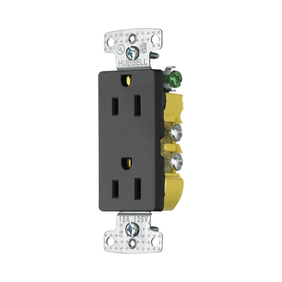 Imagen de Contacto Duplex Decorador 15A 125V / 2 Polos 3 Hilos/ Nema5-15R / Color Negro.