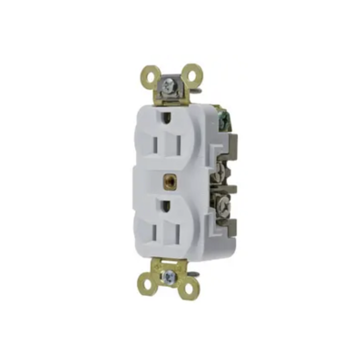 Imagen de Contacto Dúplex 15 A 125 V 2 Polos, 3 Hilos Color Blanco (Nema 5-15R). Grado Industrial.