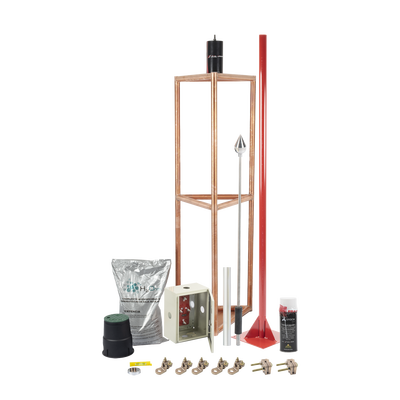 Imagen de Kit Pararrayo con Accesorios para Protección de Diámetro de 300m.