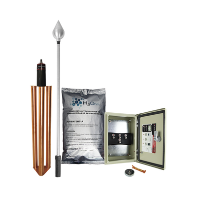 Imagen de Kit de Pararrayo con Punta en Acero Inoxidable con Diámetro de Protección de 160 metros.