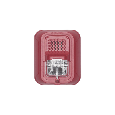 Imagen de Sonorizador Tipo Chime con Lámpara Estroboscópica a 2 Hilos, Montaje en Pared, Color Rojo, con Configuración Estroboscópica Seleccionable, Nuevo Diseño Moderno y Elegante y Menor Consumo de Corriente