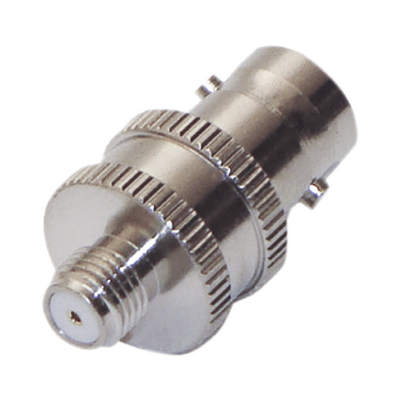 Imagen de Adaptador en Línea de Conector BNC Hembra a SMA Hembra Corto / Celulares Motorola, Níquel/ Oro/ Teflón.
