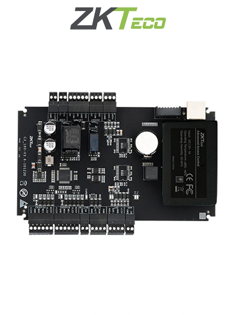ZKTECO C3100Plus Package B - Panel de control de acceso RFID, 1 puerta, 2 vías, capacidad para 100,000 usuarios y tarjetas, capacidad de código QR, Push SDK