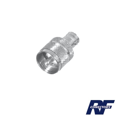 Imagen de Adaptador en Línea para 50 Ohm, Conector BNC Hembra-UHF Macho (PL-259), Níquel/ Plata/ Delrin.