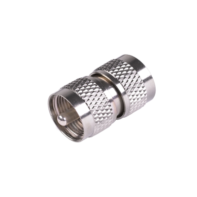 Imagen de Adaptador Barril en Línea, de Conector UHF Macho (PL-259) a UHF Macho (PL-259), Níquel/ Plata/ Teflón.