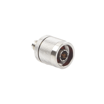Imagen de Adaptador en Línea, de Conector Mini UHF Hembra a N Macho, Níquel/ Oro/ Teflón.