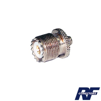 Imagen de Adaptador en Línea de Conector SMA Hembra a UHF Hembra (SO-239), Níquel/ Oro/ Teflón.