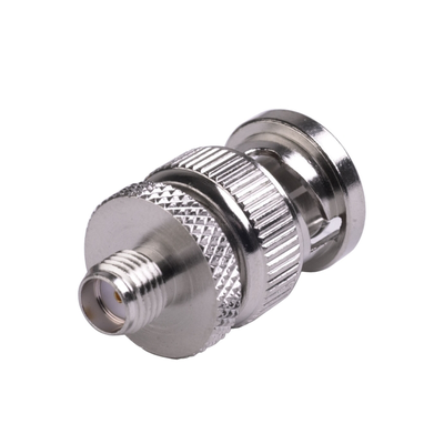Imagen de Adaptador en Línea de Conector SMA Hembra a BNC Macho, Níquel/ Oro/ Teflón.