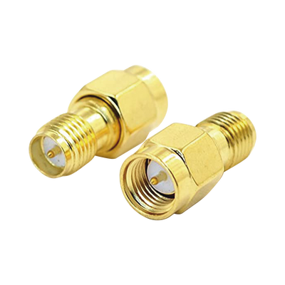Imagen de Adaptador de SMA Macho a SMA Hembra Inverso, Oro/ Oro/ Teflón,