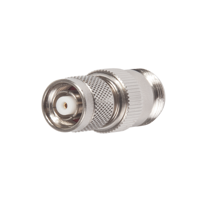 Imagen de Adaptador en Línea, de Conector TNC Macho Inverso a N Hembra, Niquel/ Oro/ Teflón.