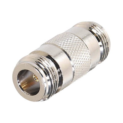 Imagen de Adaptador Barril en Linea para 50 Ohm, de Conector N Hembra a N Hembra, Plata/ Oro/ Teflón.