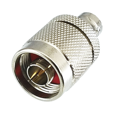 Imagen de Adaptador en Línea de Conector N Macho a BNC Hembra, Plata/ Oro/ Teflón.
