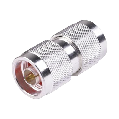 Imagen de Adaptador Barril en Línea de Conector N Macho a N Macho, Plata/ Oro/ Teflón.