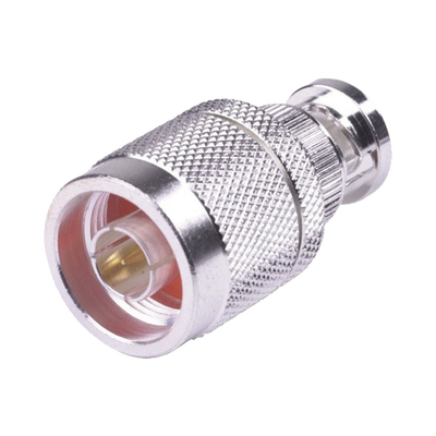 Imagen de Adaptador en Línea, de Conector N Macho a BNC Macho, Plata/ Oro/ Teflón.
