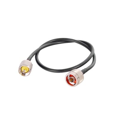 Imagen de Jumper de 60 cm fabricado con cable RG-58U-SYS, conector "N" y "UHF" del otro extremo