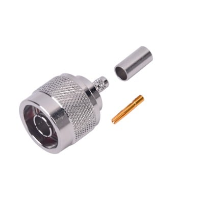 Imagen de Conector N Macho Inverso de Anillo Plegable para cables RG-58/U, RG-142/U.