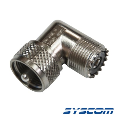 Imagen de Conector Amphenol UHF Macho-Hembra en ángulo Recto.