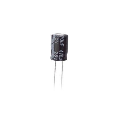 Imagen de Capacitor Electrolítico de Aluminio, Radial de 470 µFd, 25 Vcc, 105 °C, 8  x 15 mm.