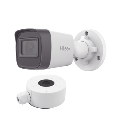 Imagen de HiLook Series / Bala IP 4 Megapixel / 30 mts IR / Exterior IP67 / PoE / dWDR / Lente 2.8 mm + Caja de conexión DS-1280ZJ-XS