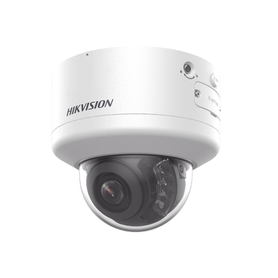 Imagen de Domo IP 4 Megapixel / Lente Mot. 2.7 a 13.5 mm / Dual Light (40 mts IR + 40 mts Luz Blanca  / Exterior IP66 / IK10  / Audio y Alarma I/O / PoE+ / ONVIF / Micro SD / 4 Analíticos: AcuSense, Deteccion Facial, Conteo de Personas por Cruce y Zona