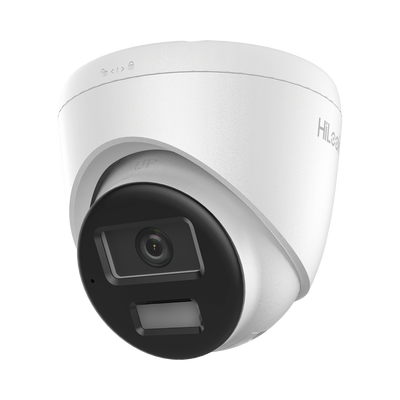Imagen de [Dual Light] Turret IP de 2 Megapixel   / Lente 2.8 mm /  Ángulo de visión 101° / 20 mts IR + 15 mts Luz Blanca / Micrófono Integrado / ACUSENSE Lite /  Exterior IP67 / PoE / dWDR / H.265+ / ONVIF