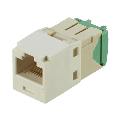 Imagen de Conector Jack RJ45 Estilo TG, Mini-Com, Categoría 6, de 8 posiciones y 8 cables de Calibre 28/30 AWG, Color Blanco