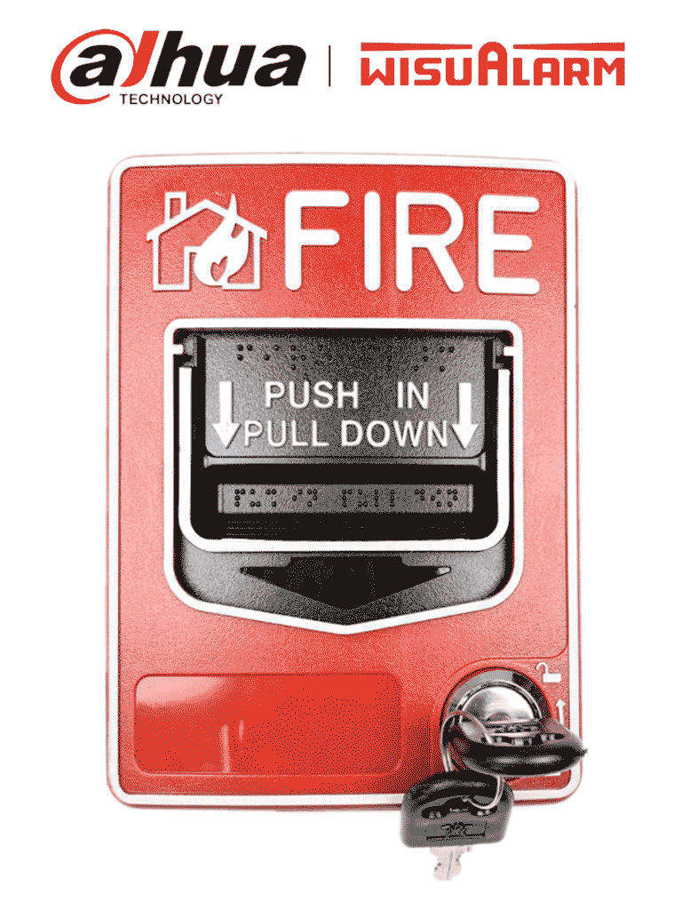 DAHUA WISUALARM DHI-HY-C124 - Estación manual con doble acción convencional, 2 Hilos, Certificado CE, 9-28V CD, Fácil instalación