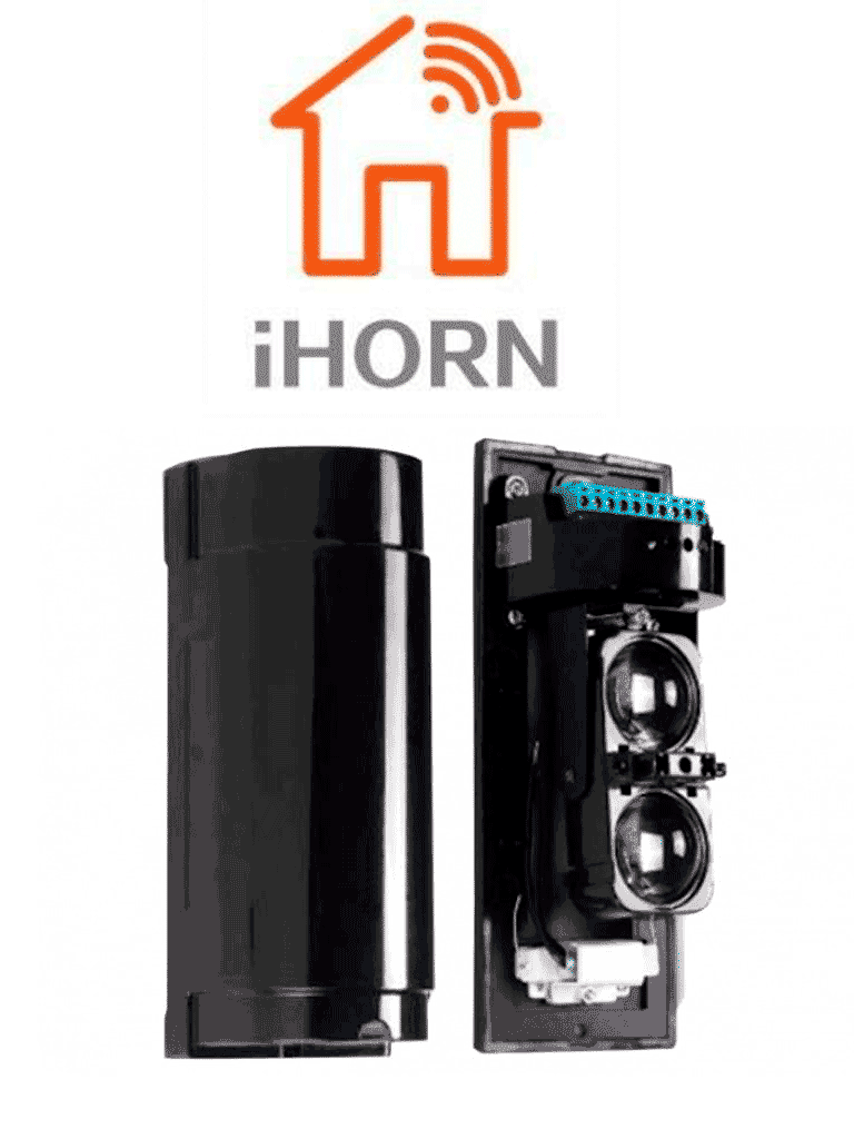 IHORN ABT60- Detector por doble haz de luz (fotocelda) / Distancia hasta 60  Mts / Velocidad de respuesta 50mS / 12 VDC compatible con paneles IHORN / RISCO / DSC / BOSCH
