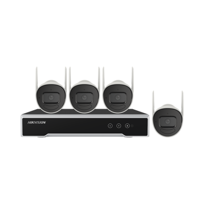Imagen de Kit IP Inalámbrico 4 Megapixel / NVR 4 Canales / 4 Cámaras Bala para Exterior / 1 HDD de 1 TB / Modo Repetidor
