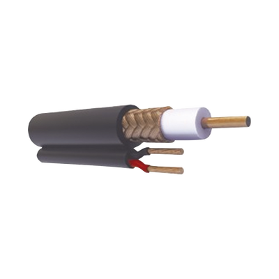 Imagen de ( venta x metro ) Cable coaxial RG59 Siamés, Malla de Cobre y Aluminio, HECHO EN MÉXICO, Optimizado para HD+ 2 hilos calibre 20.