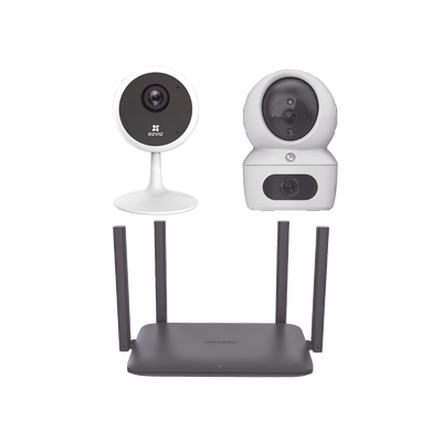 Imagen de Kit de cámaras WiFi Para Uso en Interior / Incluye 1 pieza CS-H7C / 1 pieza CS-C1C / 1 Pieza de Router DS-3WR15X / Detección de Movimiento / Audio Bidireccional / 4 Puertos 1000 Mbps / Visión nocturna a color