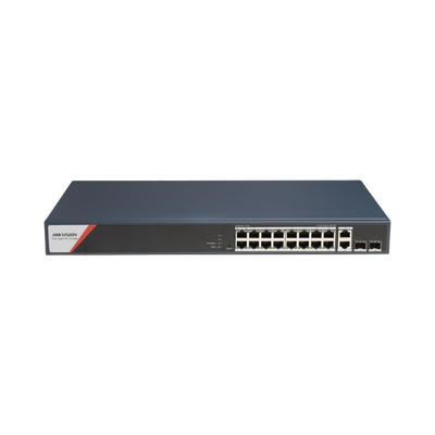 Imagen de Switch Gigabit PoE+ / Administrable / 16 Puertos 1000 Mbps PoE+ (4 Puertos PoE++ 90 W) / 2 Puertos 1000 Mbps de Uplink / 2 Puertos SFP / Configuración Nube Hik-PartnerPro / Modo Extendido hasta 300 Metros / 230 W