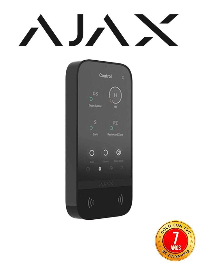 Ajax KeyPad TouchScreen -Teclado inalámbrico con pantalla táctil para gestionar un sistema Ajax Color Negro (81507.148.BL3)