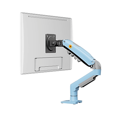 Imagen de Brazo Ajustable para Monitor Ergonómico / Compatible con Monitores de 17" - 30" / Capacidad de Peso hasta 9 kg / Rotación 360° / Inclinación +85° a  -30° / Giro 180° / Ajuste de Resorte de Gas / Color Azul