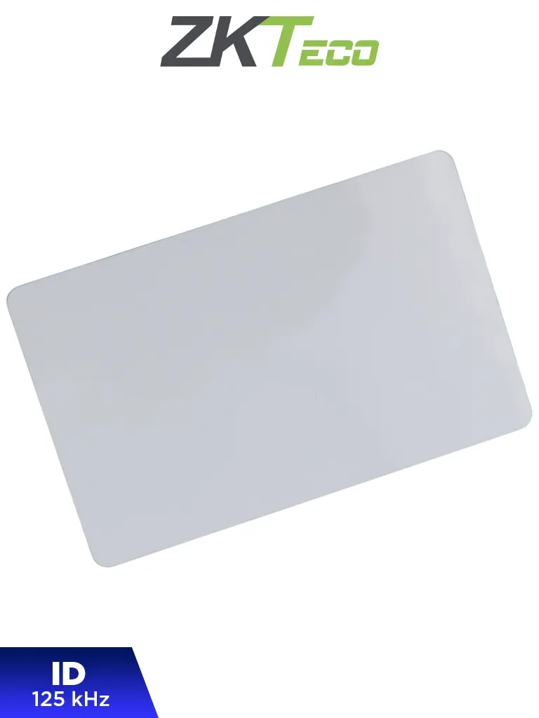 ZKTECO IDCARDNNUNIT - Tarjeta ID con Frecuencia de 125 kHz, 1 mm de Grosor, Sin Folio Impreso /  Tarjeta unitaria