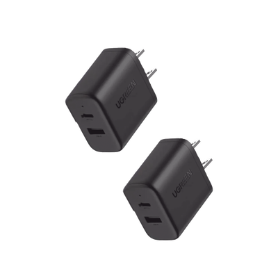 Imagen de Cargador rápido de 20 W y 2 puertos, paquete de 2, negro, EE. UU.