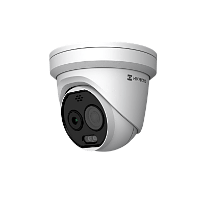 Imagen de Bala IP Dual / Térmica 9.7 mm (160 x 120) / Óptico 8 mm (4 Megapixel) / Detección de Personas 285 Mts / 40 mts IR / Exterior IP67 / PoE / Termométrica / Detección de Temperatura (Fuego) / Sirena y Luz / Micro SD 32 GB In