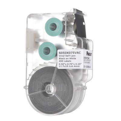 Imagen de Casete de 450 Etiquetas Autolaminadas de 12.7 x 19.1 mm, para Cables de 2 a 4 mm de Diámetro, Área de Impresión Color Blanco