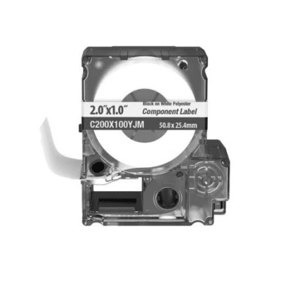 Imagen de Casete de 140 Etiquetas Adhesivas, Para Identificación de Marcadores de Cable, Rack o Gabinetes, 50.8 x  25.4 mm, Color Blanco