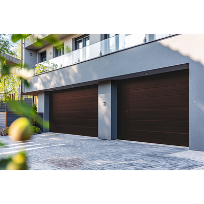 Imagen de Puerta de Garage D / Alta calidad / 9x9 pies / 1 3/4" Aislante Termico / Estilo Americana / Imitacion Madera / BLACK WALNUT .