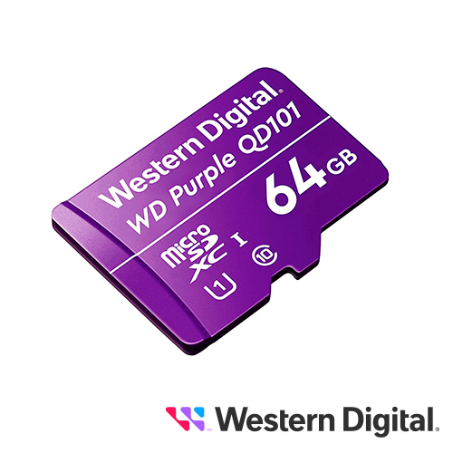 TARJETA MEMORIA MICRO SD XC WD PURPLE 64GB WDD064G1P0C / OPTIMIZADA PARA VIDEOVIGILANCIA 24/7 / ALTA RESISTENCIA / OPERA EN TEMPERATURAS DE -25 A 85 GRADOS CENTIGRADOS / ESPECIAL PARA CÁMARAS IP Y DVR MÓVIL