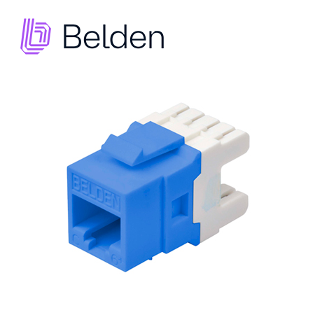 CONECTOR MODULAR JACK CAT6+ RJ45 BELDEN AX104193 / KEYCONNECT / INTERIOR / AZUL / PIEZA
