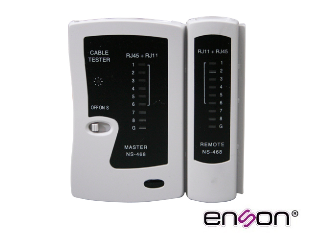 TESTER PARA CABLE DE RED ENSON ENS-TELN1 IDEAL PARA IDENTIFICAR ERRORES DE TERMINADO Y CONTINUIDAD DE CABLES DE RED Y TELEFONICOS RJ45 Y RJ11