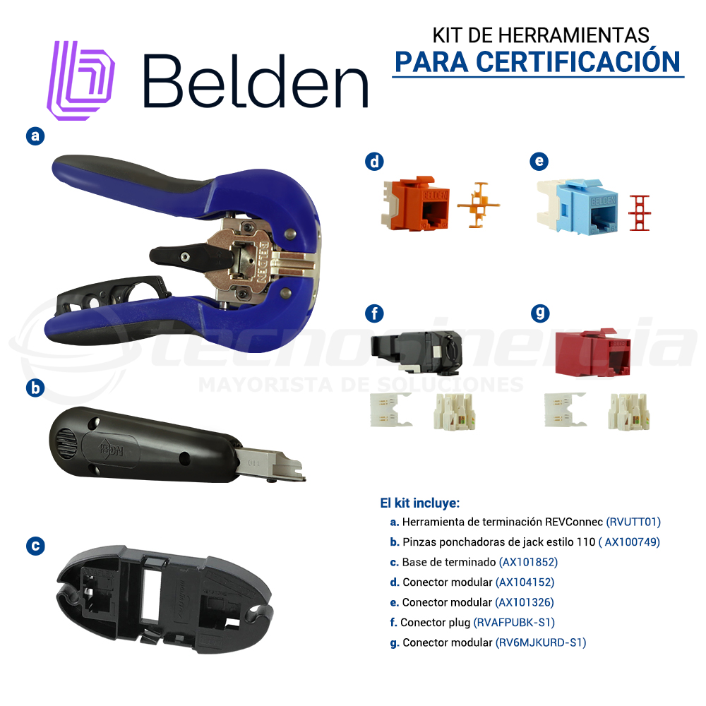 KIT DE HERRAMIENTAS PARA CERTIFICACION BELDEN BEL-TOOLSKIT INCLUYE LO NECESARIO PARA PRACTICA MODULO DE INSTALACION