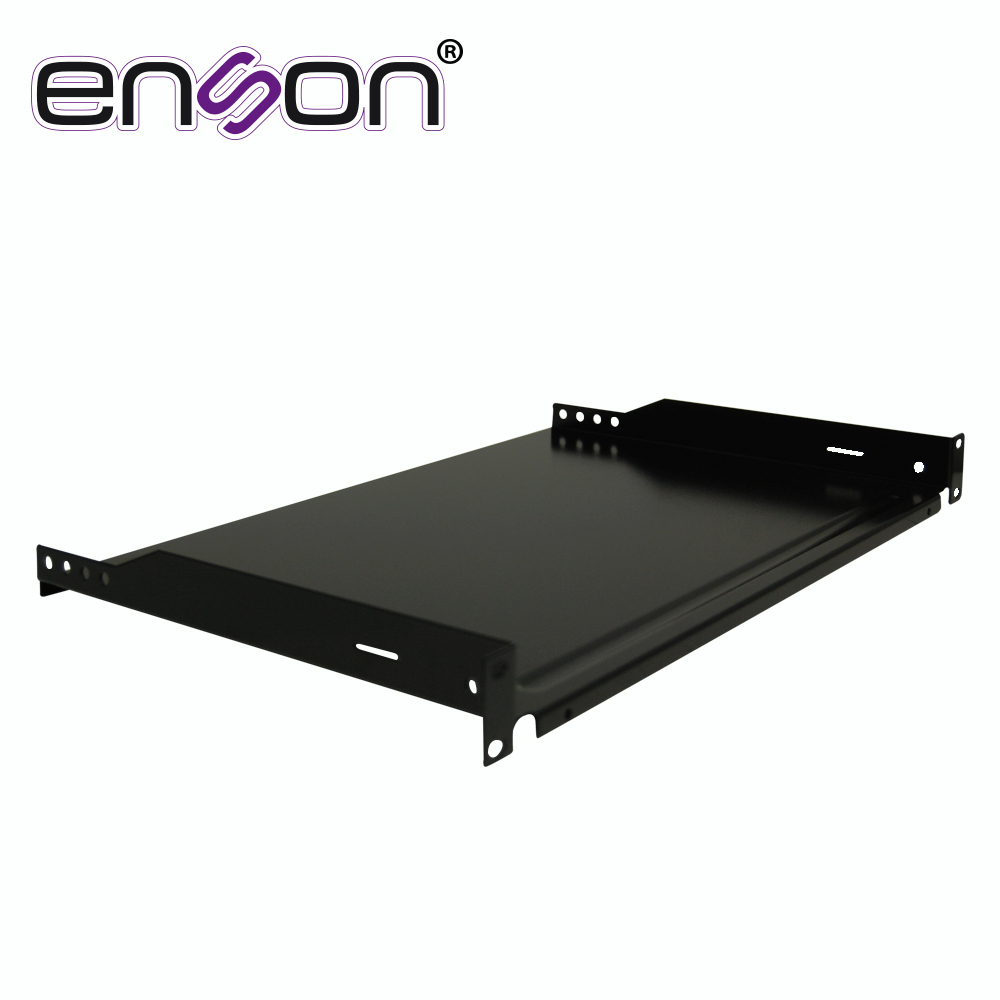 CHAROLA PARA RACK ENSON ENS-RTR1U FIJACION FRONTAL A DOS PUNTOS SOLIDA DE 1 UNIDAD DE RACK, COMPATIBLE CON RACKS Y GABINETES ENSON