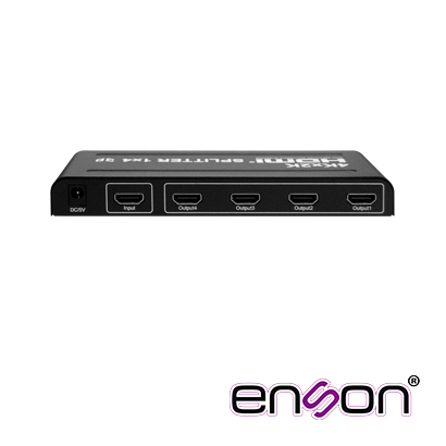DISTRIBUIDOR HDMI ENSON ENS-HDMI14 CON UNA ENTRADA Y CUATRO SALIDAS HDMI PARA DISTRIBUIR EL VIDEO DE UN DISPOSITIVO (LAPTOP, GRABADOR DE VIDEO, CONSOLAS DE VIDEOJUEGO, ETC) A CUATRO PANTALLAS DISTINTAS AL MISMO TIEMPO, INCLUYE FUENTE DE ALIMENTACIÓN DE 5V