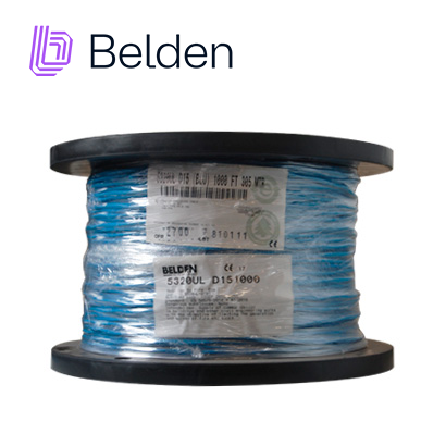 CABLE DE ALARMA CONTRA INCENDIOS BELDEN 5320UL D151000 / INTERIOR / AZUL / 2 CONDUCTORES / 18 AWG / SOLIDO / FORRO PVC / CMR - FPLR / BOBINA / 1,000 PIES 305 METROS